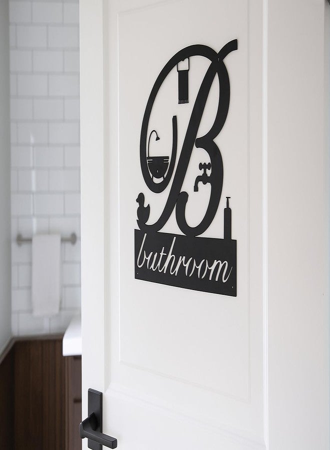 Roly Poly Bathroom Decor Metal Sign Art for Wall or Door in Guest Bath, Restroom, Powder Room, (12” X 12.5”) Farmhouse Modern, Black - Image 4