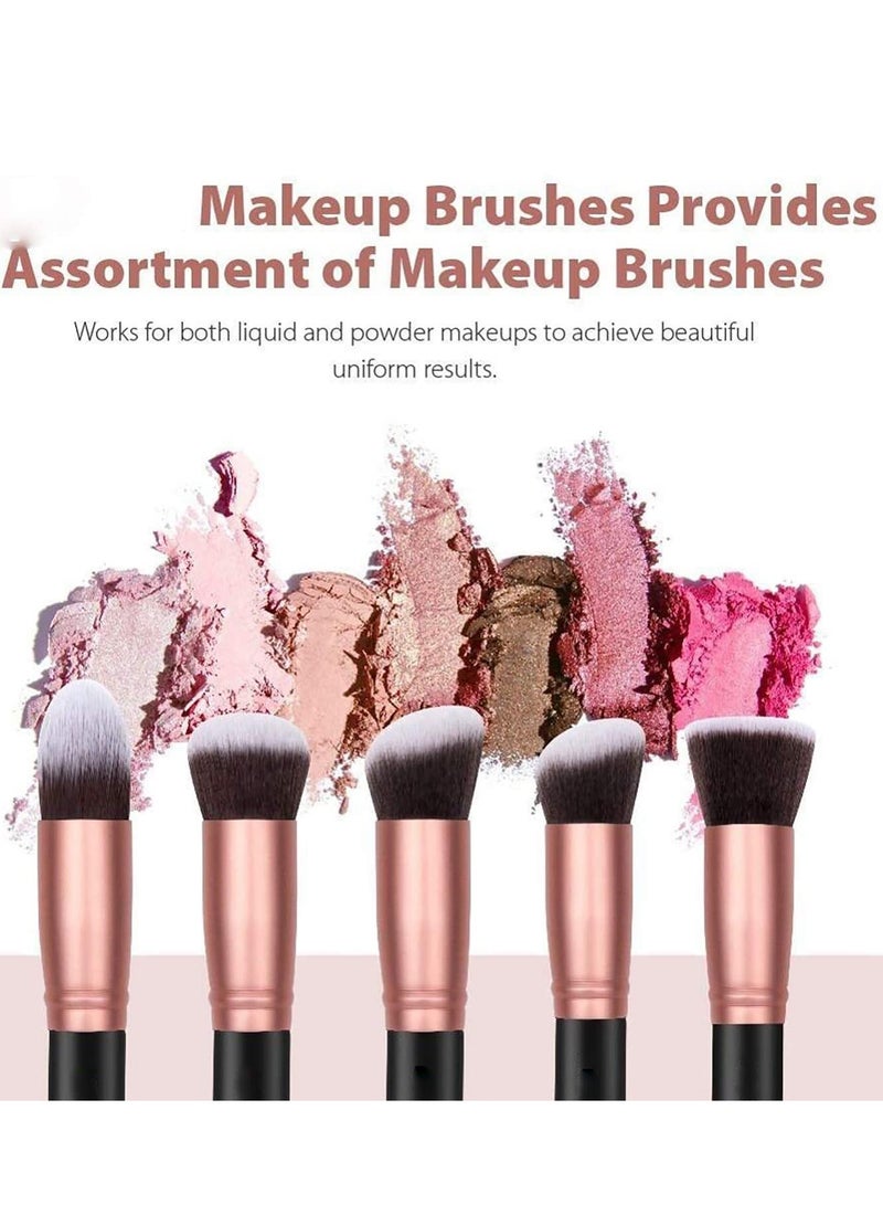 14-Piece Makeup Multi Use Brush Set Rose Gold/Black - Image 3