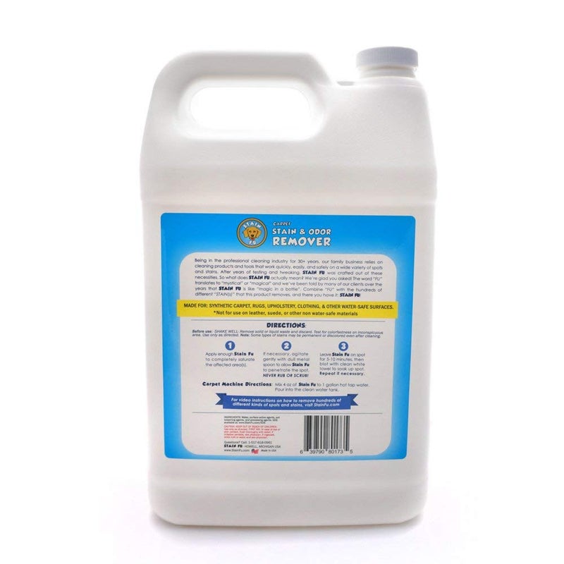 STAIN FU Pet Stain Odor Remover Professional Strength Powerful Eliminator for Tough Dog Cat Pet Urine Pee Poop Feces Vomit Slobber Drool Blood Wine Coffee Home Kennel Car RV Office (1 Gallon) - Image 2