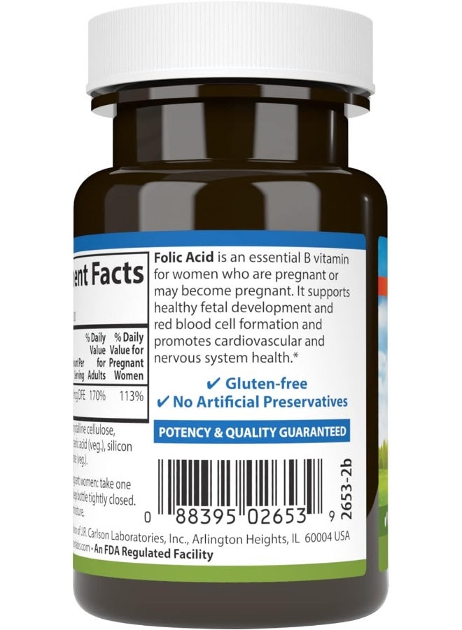 Carlson Folic Acid 400 mcg Dietary Supplement for Women - Image 3