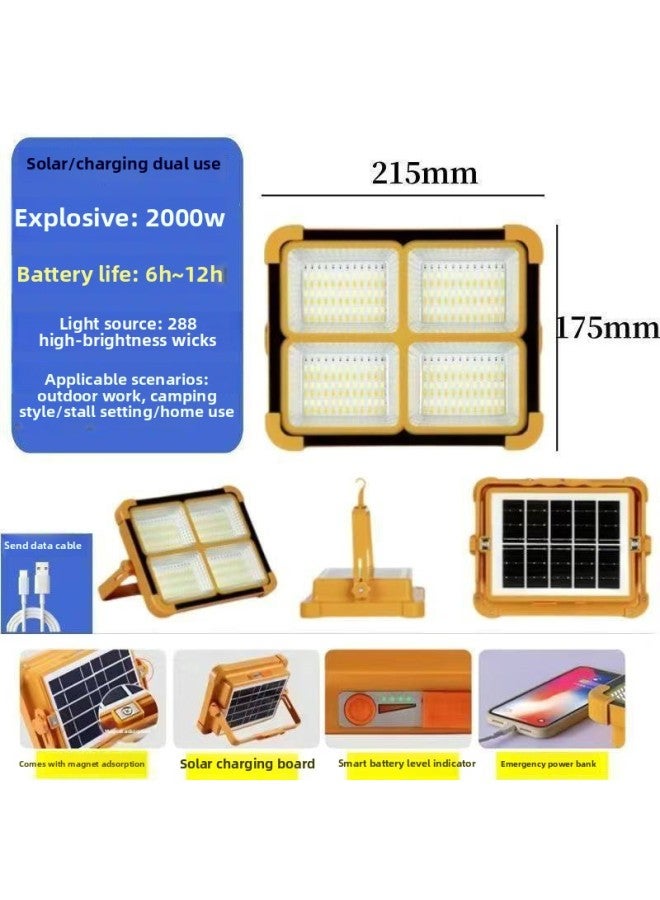 Generic Rechargeable Night Market Stall Light Home Power Outage Emergency Led Light Solar Energy Outdoor Camping Tent Portable Lighting 