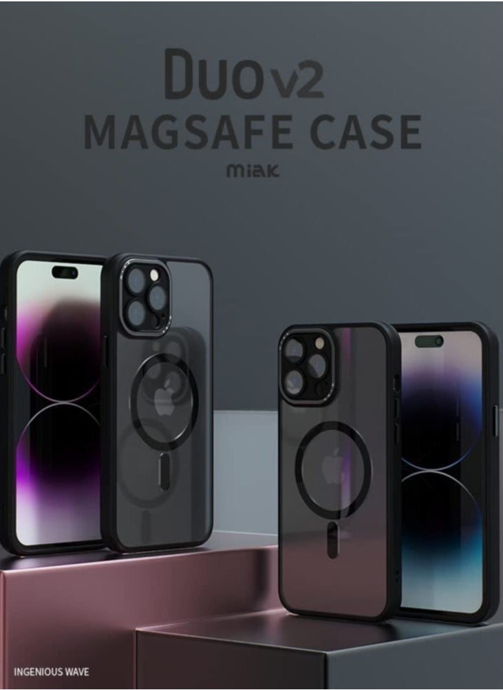 Raxoom for iPhone 14 Pro max Case Compatible with MagSafe, Camera Lens Full Cover, Black - Image 2