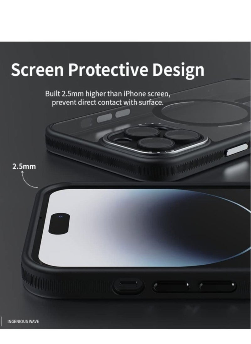 Raxoom for iPhone 14 Pro max Case Compatible with MagSafe, Camera Lens Full Cover, Black - Image 4