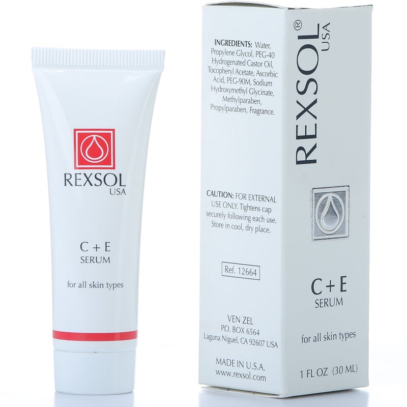 REXSOL CE Serum | Contains Vitamin C & Vitamin E | Helps minimize the appearance of first signs of aging | Enhances skin's youthful appearance (30 ml/ 1 fl oz) - Image 1