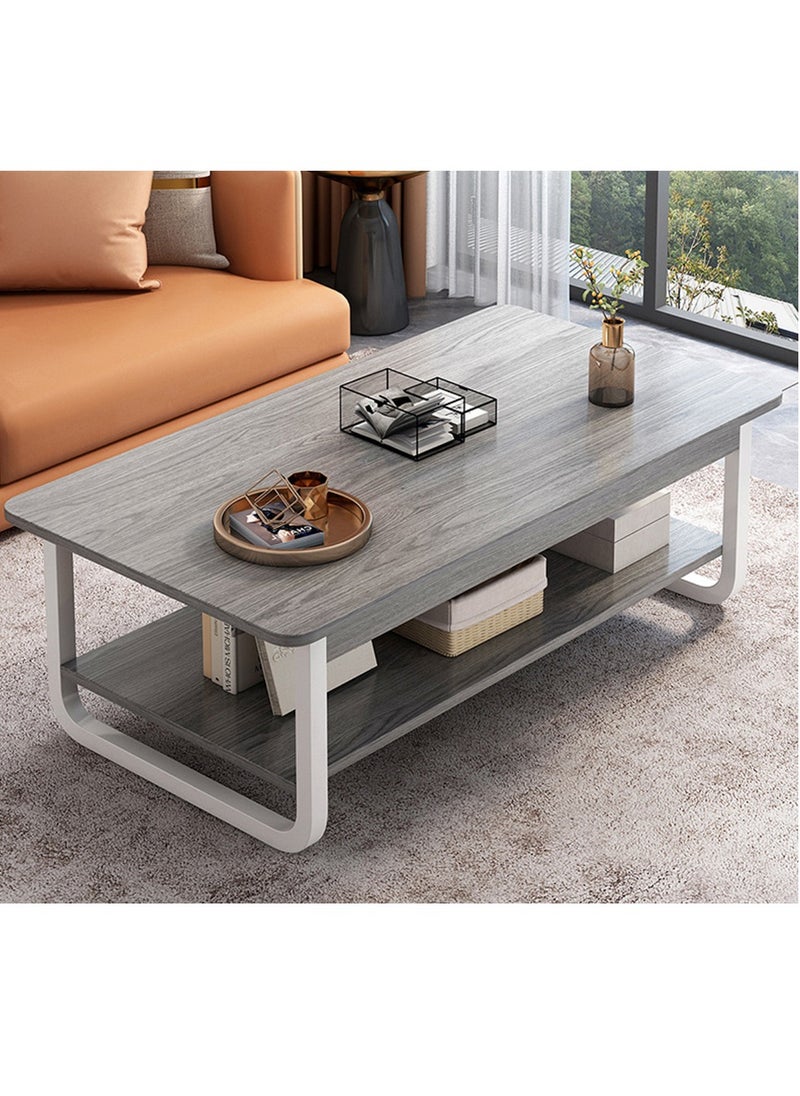 XiuWoo - 2-Tier Multi-Use Nordic Wood Coffee Table Sofa Table with Open Shelving for Storage and Display for Living Room and Home Office - Image 1