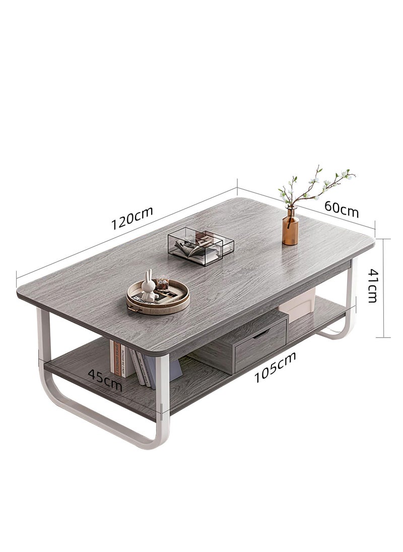 XiuWoo - 2-Tier Multi-Use Nordic Wood Coffee Table Sofa Table with Open Shelving for Storage and Display for Living Room and Home Office - Image 1