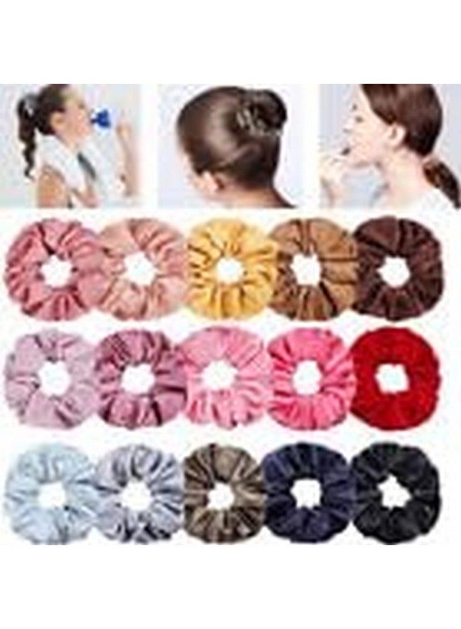Blubby Soft Satin Silk Hair Scrunchies - Scrunchy Hair Ties - Elastic Hair Bands Ponytail Hair - Hair Tie - Fabric, Ropes Scrunchies for Women and Girls, Hair Accessories, Multi Colour, Pack of 12 - Image 1