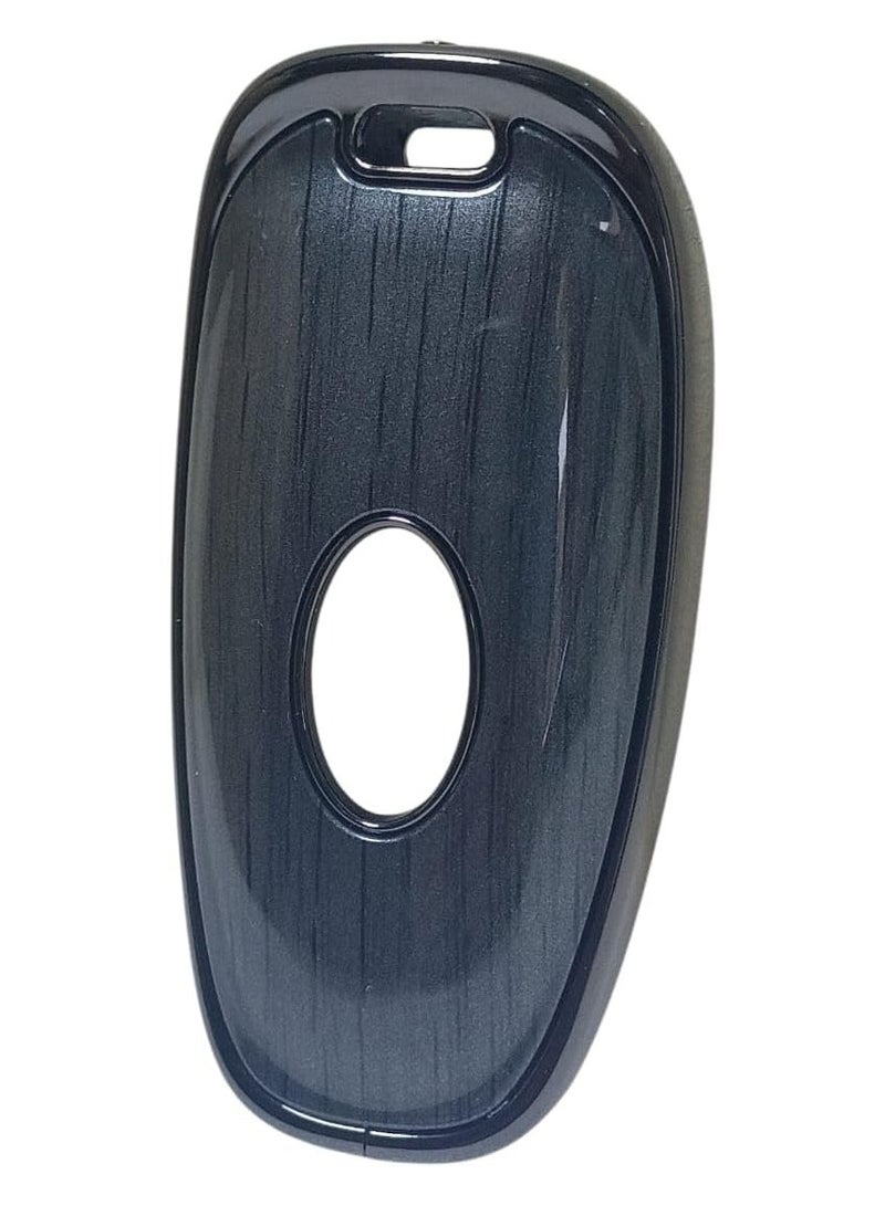 Key Fob Cover Compatible with (2022-2025) Tucson, (2021-2025) Santa Fe, (2021-2025) Ioniq 5, (2022-2025) Santa Cruz – Smooth Durable Key Shell Protector with Medal and Hook (Black) - Image 4