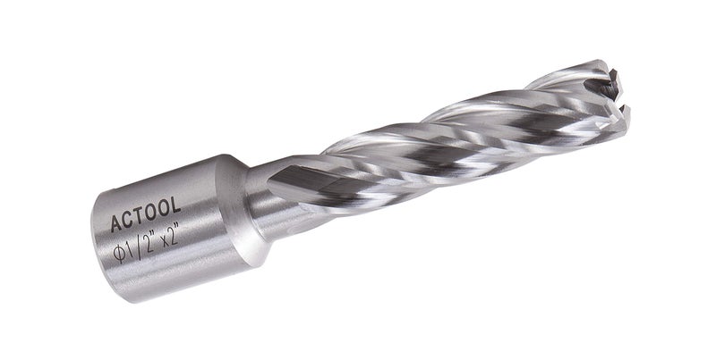 ACTOOL 1/2" Diameter × 2" Depth of Cut HSS ANNULAR Cutter with 3/4'' Weldon Shank - Image 1