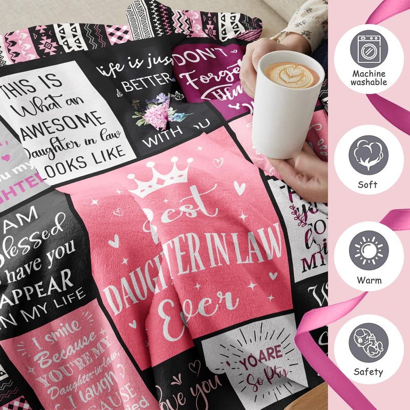 Ivivis Daughter in Law Gifts from Mother in Law  Birthday Gifts for Daughter in Law  Future Daughter in Law Gifts  Christmas Mothers Day Wedding Gifts for Daughter-in-Law Throw Blanket 60""X50"" - Image 5