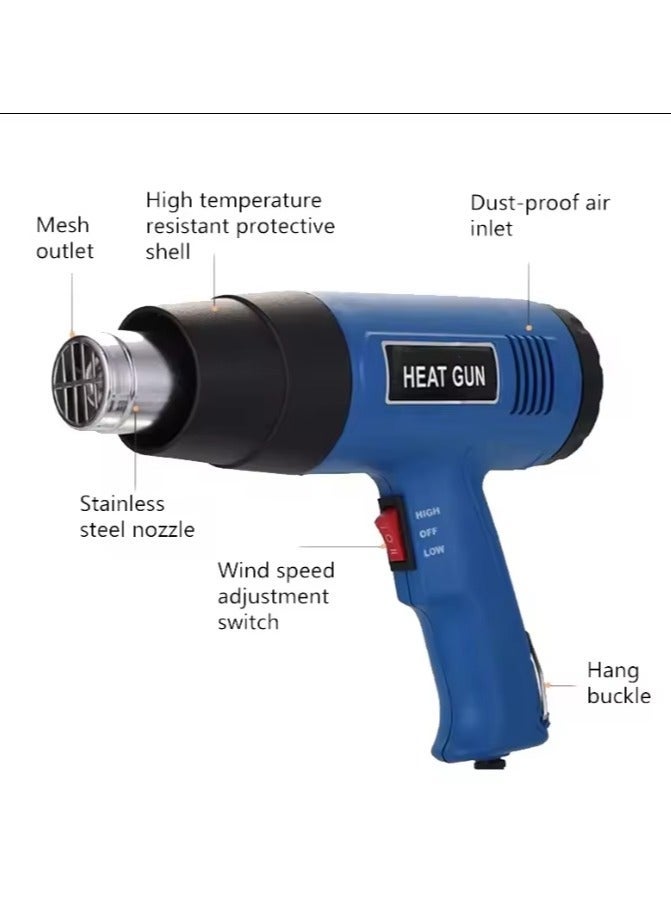 Home 1500W Hot Air Gun Heat Gun, Fast Heating, Adjustable Temperature, for Shrink Wrapping, Paint Removal, Crafts and DIY Projects - Image 3