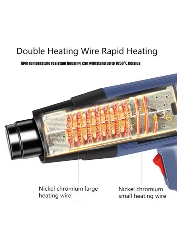 Home 1500W Hot Air Gun Heat Gun, Fast Heating, Adjustable Temperature, for Shrink Wrapping, Paint Removal, Crafts and DIY Projects - Image 2