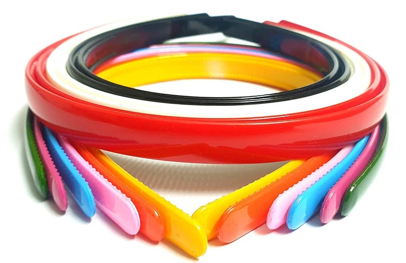 Drishti® Plastic Hair Bands for Girls & Women Set Of 12 Multicolor - Image 5
