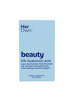 Her Own Her Own Beauty Hyaluronic Acid Capsules, Skin Hydration, Nourishes and Protects Skin, Essential Collagen, Hyaluronic Acid, Supports Beautiful Skin, with Zinc, Magnesium, Vitamin C, 60 Count  - Image 1