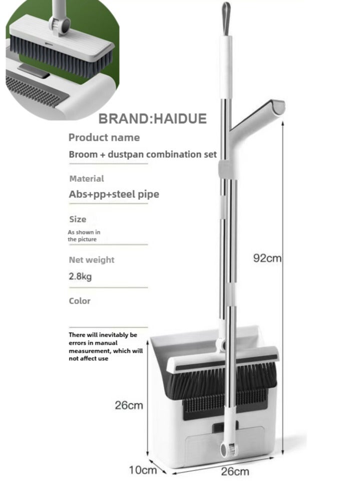 هايدو مكنسة ومجرفة مجموعة ، مع تنظيف الأسنان مجرود ، في الأماكن المغلقة في الهواء الطلق التنظيف ، ومناسبة جدا للكلاب والقطط والحيوانات الأليفة في المنزل ، عمودي مكنسة ومجرفة ، أبيض - Image 2