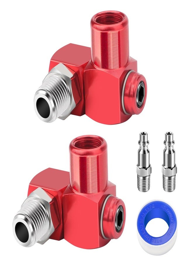 Linkstyle 2PCS 360° Swivel Air Fitting, 1/4" NPT Air Hose Fittings Connector No Leakage for Air Compressor Attachments - Image 1