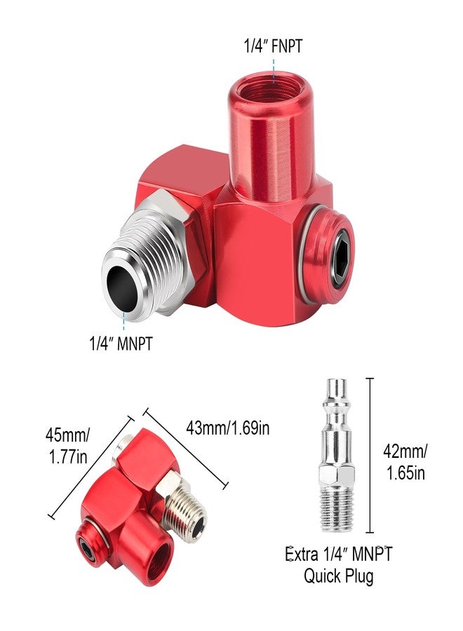Linkstyle 2PCS 360° Swivel Air Fitting, 1/4" NPT Air Hose Fittings Connector No Leakage for Air Compressor Attachments - Image 4