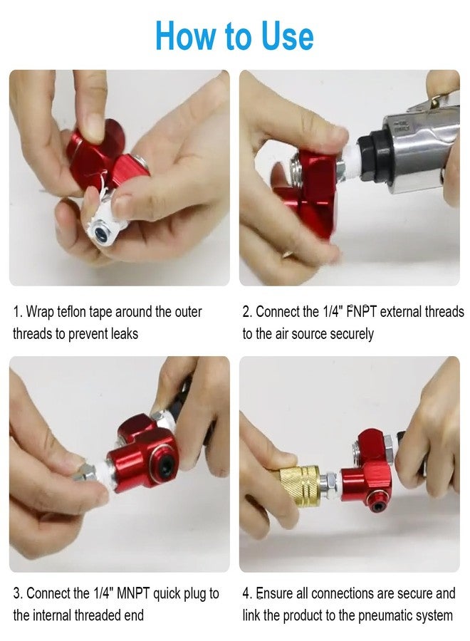 Linkstyle 2PCS 360° Swivel Air Fitting, 1/4" NPT Air Hose Fittings Connector No Leakage for Air Compressor Attachments - Image 5