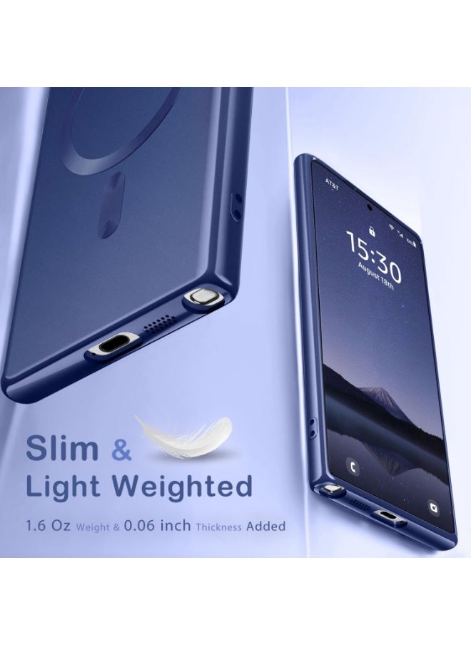 راكسوم جراب حماية مغناطيسي رفيع لهاتف سامسونج جالاكسي S23 ألترا متوافق مع MagSafe | جراب حماية مغناطيسي رفيع لهاتف سامسونج جالاكسي S23 ألترا 6.8 بوصة | خفيف الوزن، مقاوم للصدمات والخدوش | يدعم الشحن اللاسلكي | تصميم شفاف مع فتحات دقيقة - Image 4