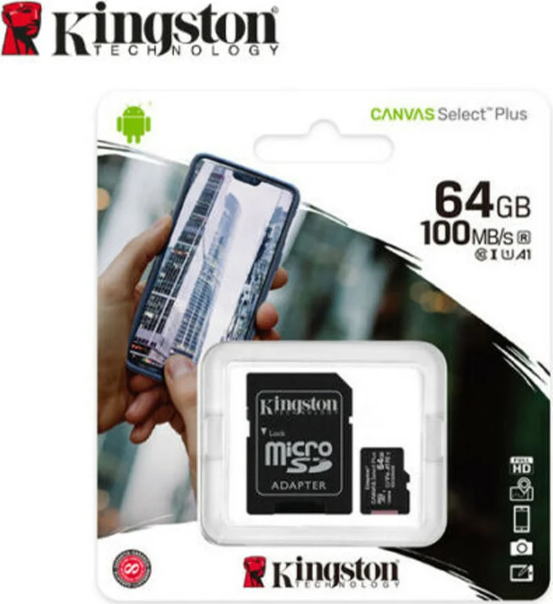 Kingston 64GB SDXC Class 10 UHS-I Canvas Select Plus microSD Memory Card 64GB/SDCS2