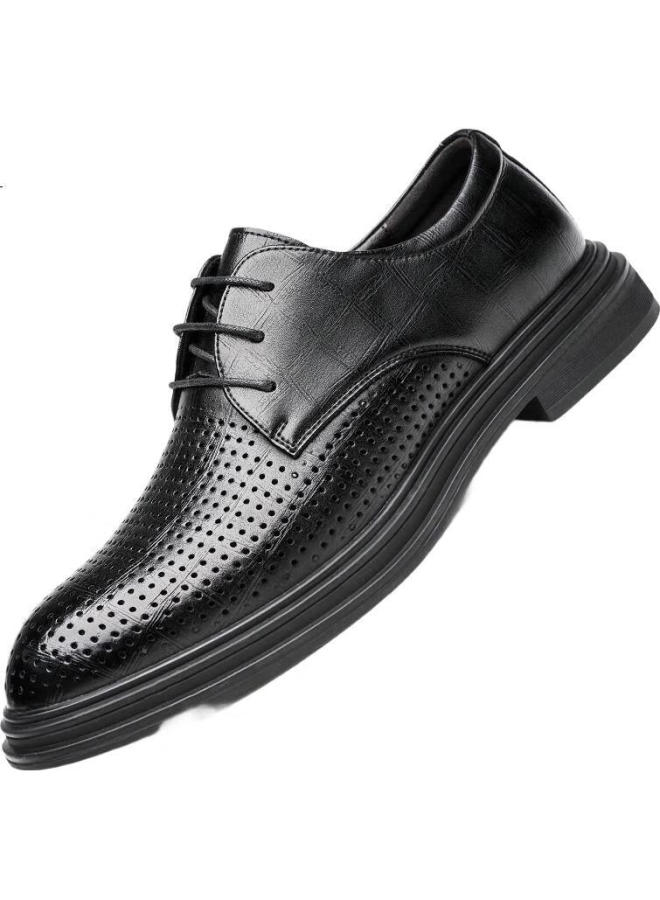 Cartelo Men'S Business Leather Shoes Hollow Breathable Soft Cowhide Hollow Shoes Leather Sandals Men 9599 Hollow Style 43 - Image 1
