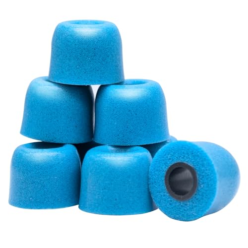 Klowcok IEM Foam Ear Tips for KZ, Moondrop, FiiO, Sennheiser and More, Superior Noise Isolation, Comfort Fit Memory Foam Earbud Tips, Blue (S/M/L) (3 Pairs) - Image 1