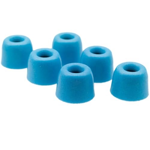 Klowcok IEM Foam Ear Tips for KZ, Moondrop, FiiO, Sennheiser and More, Superior Noise Isolation, Comfort Fit Memory Foam Earbud Tips, Blue (S/M/L) (3 Pairs) - Image 2