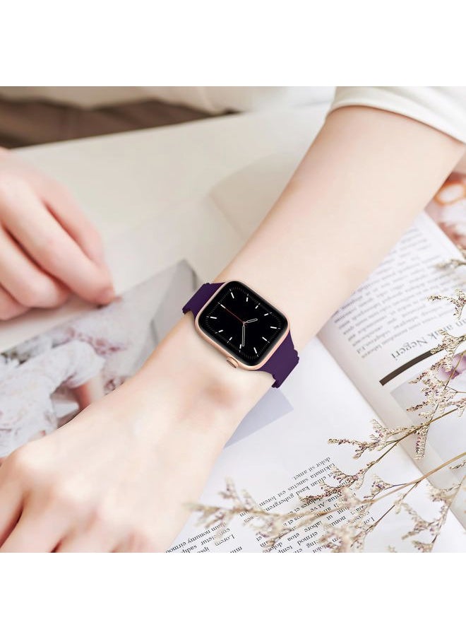 Sunnywoo - Lace Sport Silicone Band Compatible with Apple Watch 38mm 40mm 41mm 42mm 44mm 45mm 46mm 49mm for Women, Soft Wristband Waterproof Replacement for iWatch Series Ultra 10 9 8 SE 7 6 5 4 3 2 1 - Image 1