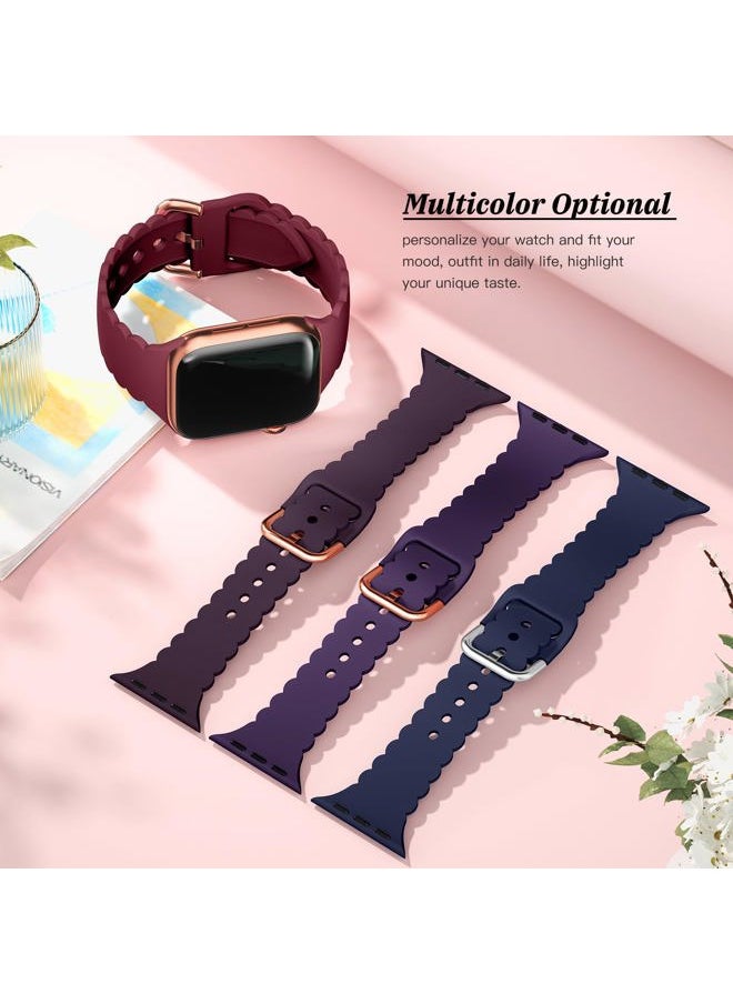 Sunnywoo - Lace Sport Silicone Band Compatible with Apple Watch 38mm 40mm 41mm 42mm 44mm 45mm 46mm 49mm for Women, Soft Wristband Waterproof Replacement for iWatch Series Ultra 10 9 8 SE 7 6 5 4 3 2 1 - Image 1