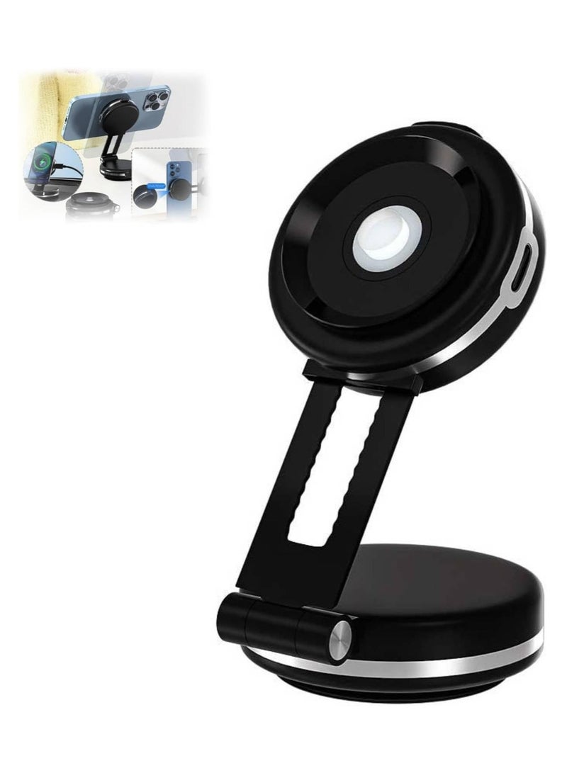 GUDOO Magnetic Suction Cup Phone Holder for Car, Universal Car Phone Holder Magnetic Suction Phone Mount, Double-Sided Phone Holder, Universal Innovative 360°3D Rotation Extra Strength Hold, Cradle Fit for iPhone Android and All Smartphones - Image 1