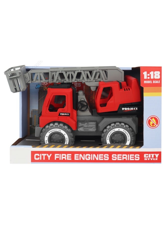 Miniso - Fire Engine Series Inertia Sound & Light Ladder Fire Engine - Image 1