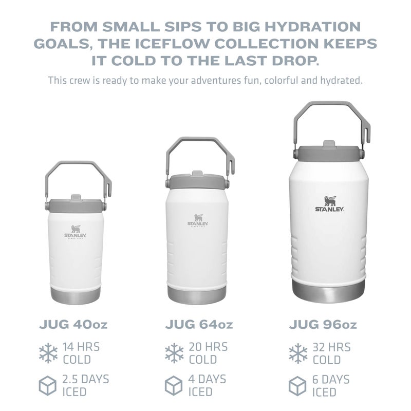 Stanley Stanley IceFlow Stainless Steel Water Jug with Straw  Vacuum Insulated Water Bottle for Home and Office  Reusable Tumbler with Straw Leak Resistant Flip  Pool  96OZ - Image 4