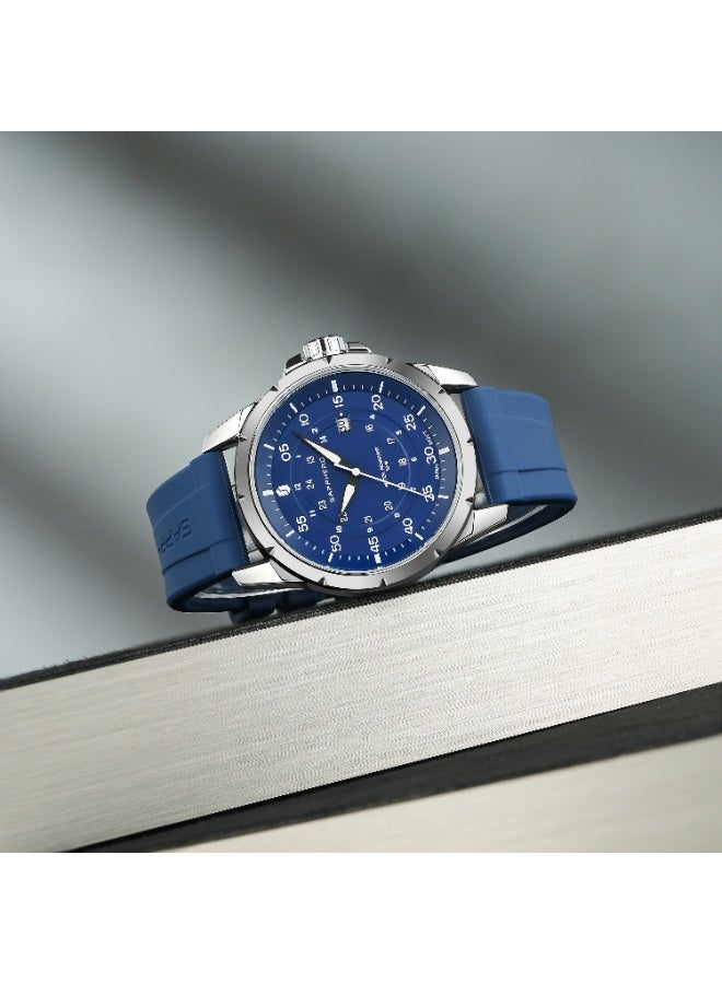 SAPPHERO Men's Silicone Waterproof Watch 5ATM Japanese Quartz Movement Stainless Steel Case Men's Watch Date Design Sport Casual Business Best Gift for Men - Image 3