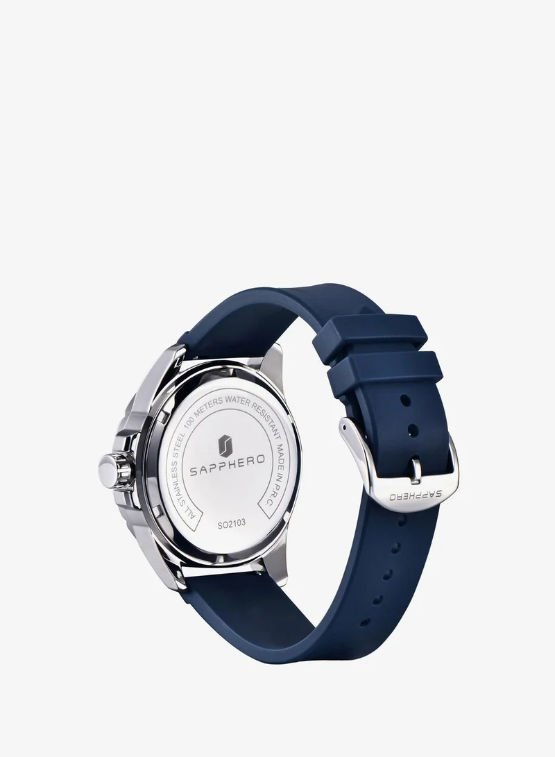 Sapphero  SAPPHERO Men's Silicone Waterproof Watch 5ATM Japanese Quartz Movement Stainless Steel Case Men's Watch Date Design Sport Casual Business Best Gift for Men for Men | Best Price UAE