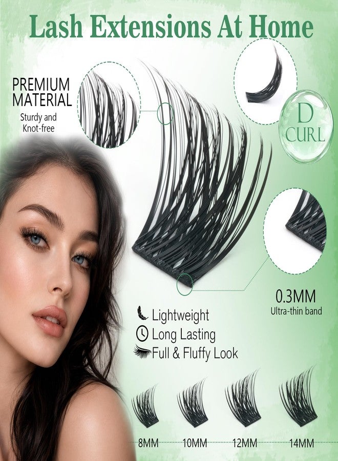 FinyDreamy Enchantress Lash Clusters Kit Short Natural Individual Lashes DIY Fluffy Lash Extensions Kit Wispy with Glue Remover Tweezer by FinyDreamy (Short Enchantress Kit 8-14mm) - Image 2