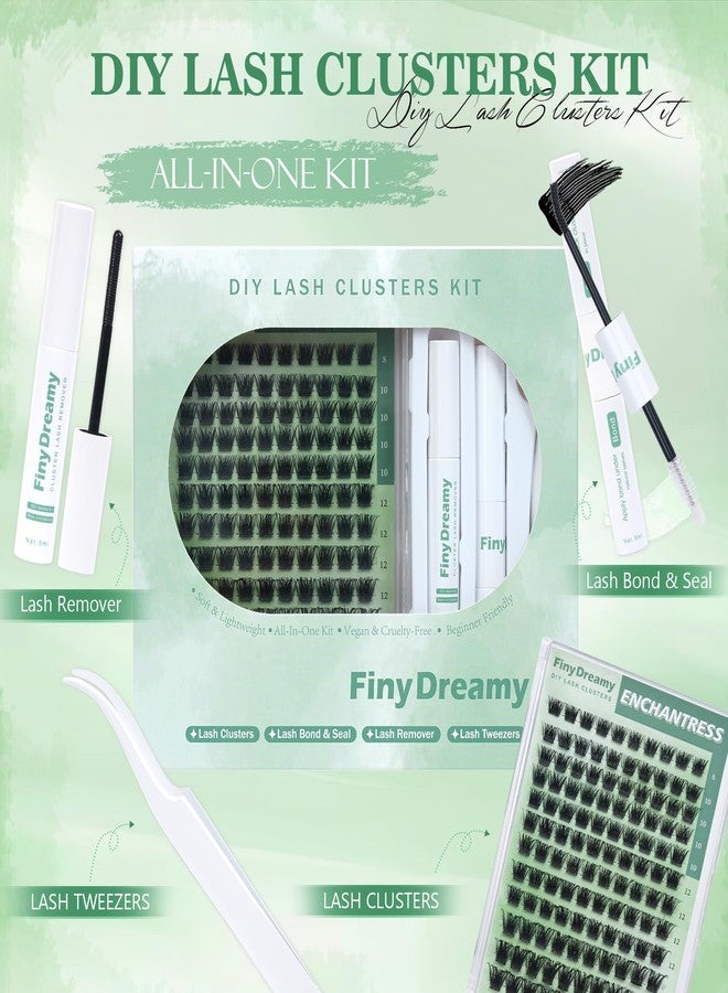 FinyDreamy Enchantress Lash Clusters Kit Short Natural Individual Lashes DIY Fluffy Lash Extensions Kit Wispy with Glue Remover Tweezer by FinyDreamy (Short Enchantress Kit 8-14mm) - Image 5