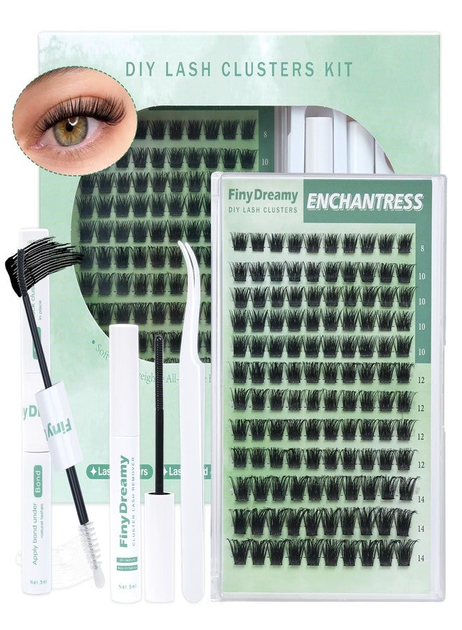 FinyDreamy Enchantress Lash Clusters Kit Short Natural Individual Lashes DIY Fluffy Lash Extensions Kit Wispy with Glue Remover Tweezer by FinyDreamy (Short Enchantress Kit 8-14mm) - Image 1