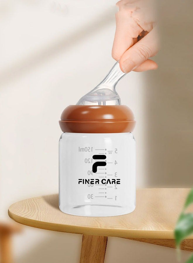 Newborn baby glass bottle, anti-flatulence wide bore water newborn baby bottle, 3-6 months special  - Image 4