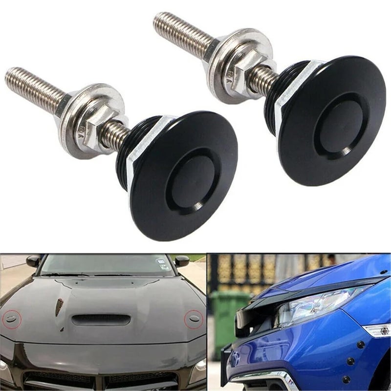 Vehicle Hood Pins 4 PCS Push Button Billet Quick Release Fasteners Set Racing Car Front Bumper for Bumper Hood License Plate(Red 30mm) - Image 2