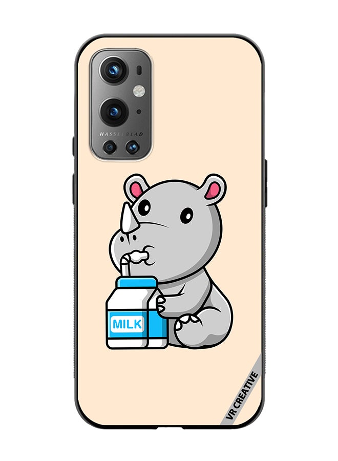 VR CREATIVE Protective Case Cover For OnePlus 9 Pro Cute Rhino Design Multicolour - Image 1
