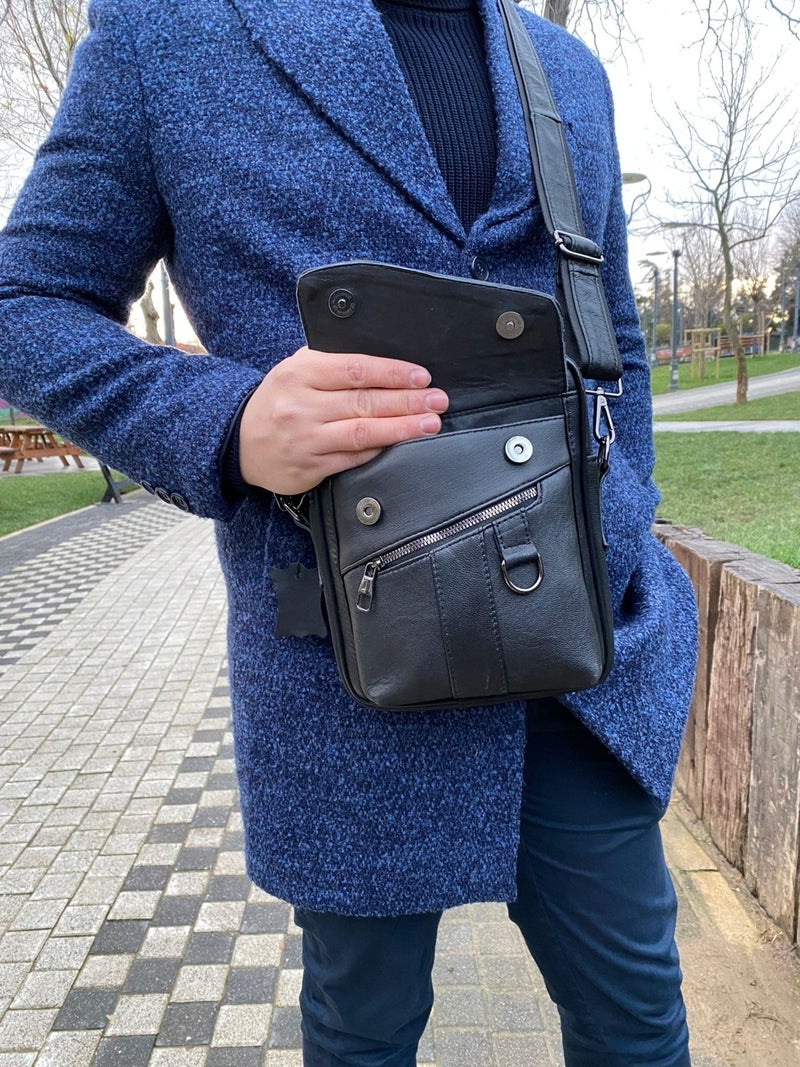 Erzeno Leather First Quality Men's Bag (Hand Shoulder and Messenger Bag) / Genuine Leather Men's Bag  - Image 3