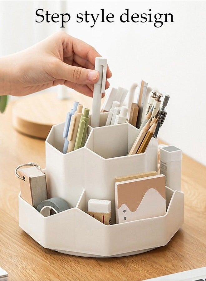 KIIUMI Rotatable Pen Holder with 9 Slots, Office Desk Organizer, Pen Cosmetic Brush Holder, Multi-Functional Pencil Cups Desktop Stationary,  Makeup Organizer Storage for Office School Home  - Image 5