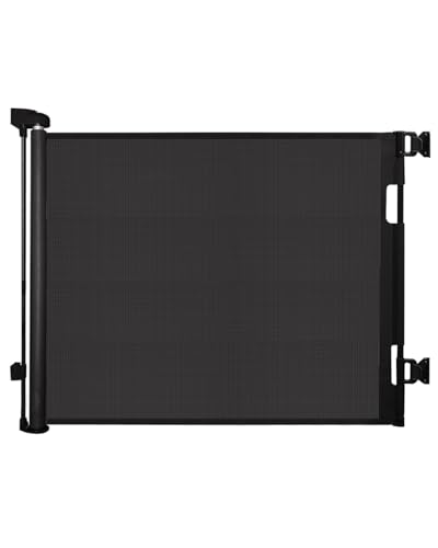 Retractable Baby Gate for Stairs 33 Height Expands up to 55 Width Safety Gate for Infants Toddlers Dogs Pets Easy Install Secure Closure Black Mesh Design for Indoor Outdoor Use