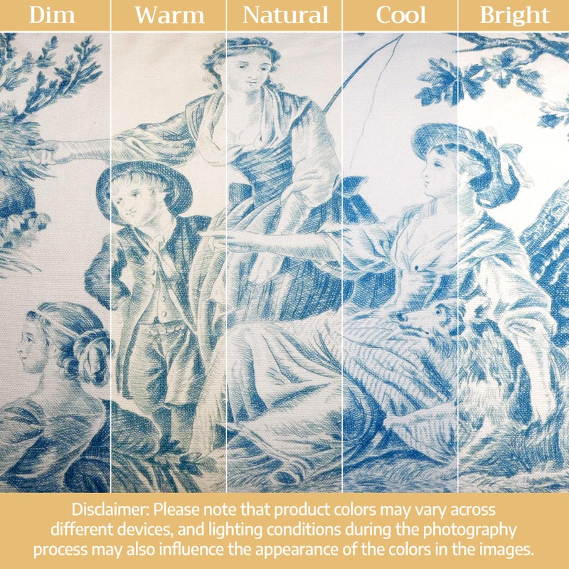 Maison d' Hermine Curtains for Living Room 100% Cotton 96 inch Length One Panel Light Filtering Toile Curtains for Bedroom Windows with Rod and Loop Pockets Drapes (The Miller Denim, 50" W x 96" L) - Image 5