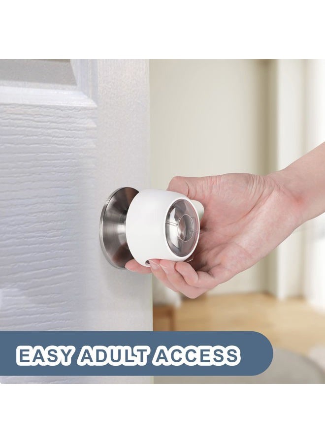 CLYMENE Improved Door Knob Covers Child Proof Door Handle Covers Child Safety, Baby Proof Door Knob Locks for Kids, 4 Pack (Clear-White) - Image 5