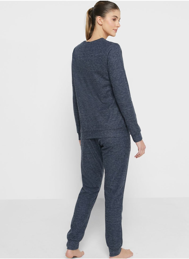 Catherine - Logo Crew Neck T-Shirt & Pyjama Set - Image 1