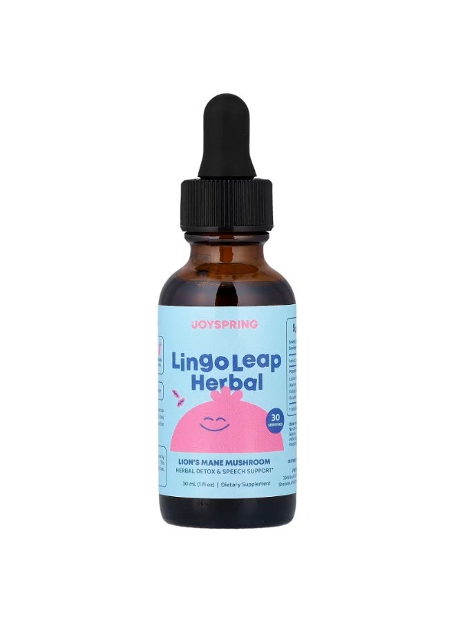 JoySpring Lingo Leap Herbal, Lion's Mane Mushroom, 1 fl oz (30 ml) - Image 1