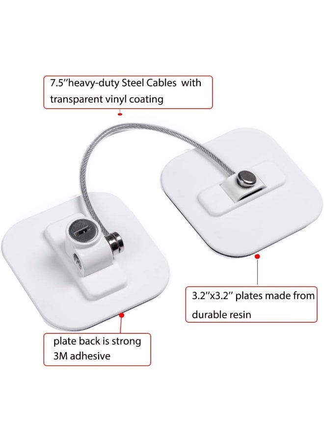 BAOWEIJD Fridge Lock, Refrigerator Locks, Freezer Lock with Key for Child Safety, Locks to Lock Fridge and Cabinets (White Fridge Lock-1Pack) - Image 4