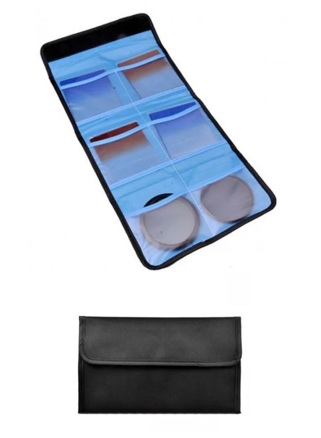 Square Filter Round Ring Filter Bag Thickened Filter Bag Can Hold 6 Pieces Camera Filter Bag Storage Bag-Color:Black  - Image 3