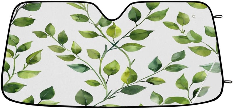 Eucalyptus Leaves Car Windshield Sunshade, Foldable Sun Shield Keep Your Vehicle Cool, Sage Green - Image 2